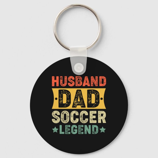 Husnd Pappa Fotboll Legend För Stolta Atletiska Fä Nyckelring (Framsida)