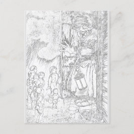 Huspenna Konst Ritning Färgning  |  Vykort