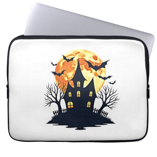 Husrörelse med fladdermöss � Kuslig Halloween-tröj Laptop Fodral (Framsidan)