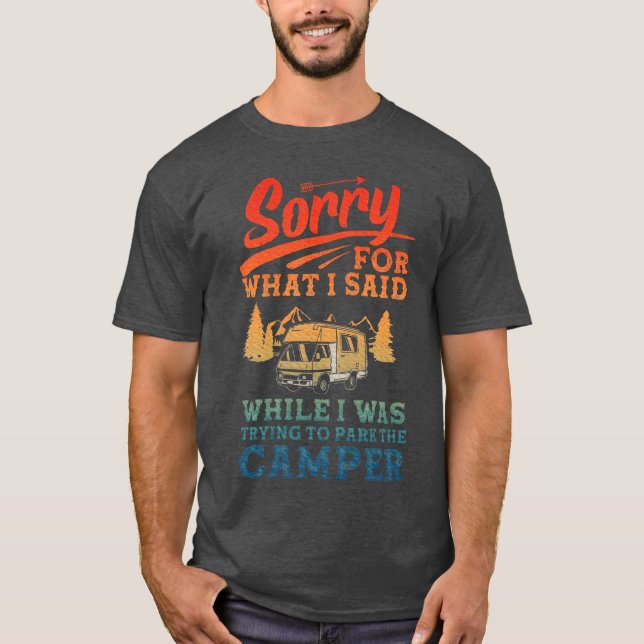 Husrusbils camping konst husvagn camping tjej t shirt (Framsida)