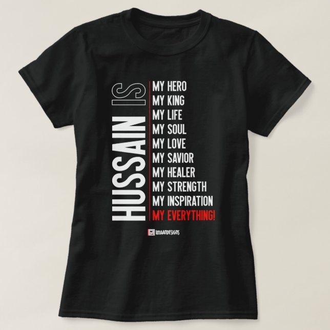 Hussain är min.. - Muharram - Imaan Desigu Premiu T Shirt (Design framsida)