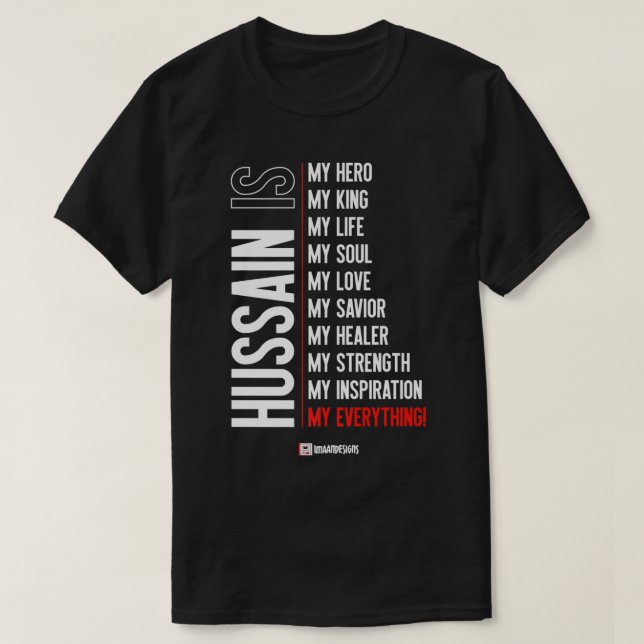 Hussain är min.. - Muharram - Imaan Desigu Premiu T Shirt (Design framsida)
