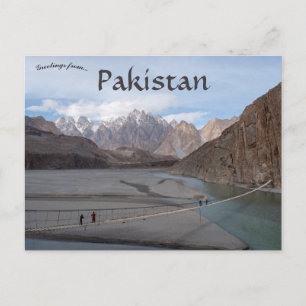 Hussaini Hanging Bridge Pakistan Vykort