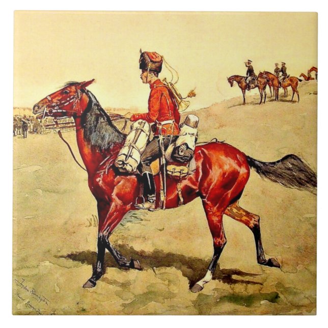 Hussar Russian Guard Corps, Remington-målning Kakelplatta (Framsidan)
