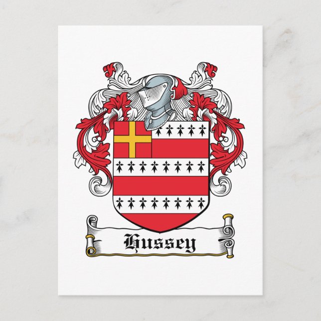 Hussey Family Crest Vykort (Framsida)