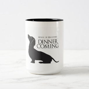 Hustaxen "middag är den kommande" kaffemuggen Två-Tonad mugg