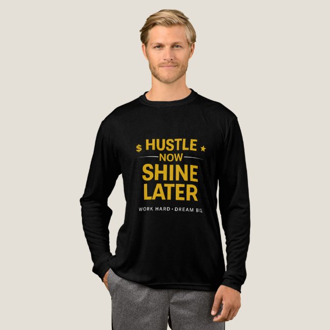 Hustla Nu Lysa Sen – Jobba Hårt Dröm Stort | Mot T Shirt (Hel framsida)