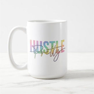 Hustla Snyggt Pastell Regnbåge Typografi Tjejaktig Kaffemugg