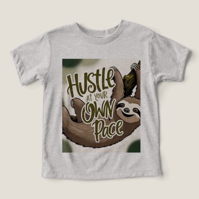 Hustle at your own Pace’ Sloth Graphic T Shirt (Design Framsida)