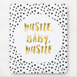 Hustle baby, guld- Cursive ordstäv för Hustle Musmatta
