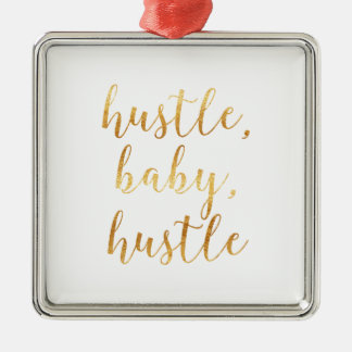 Hustle baby, Hustle Cursive guld Julgransprydnad Metall