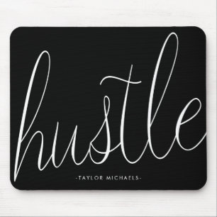 Hustle Black and White med Namn Mousepad Musmatta