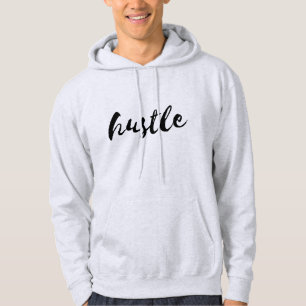 Hustle black font manar hoodie