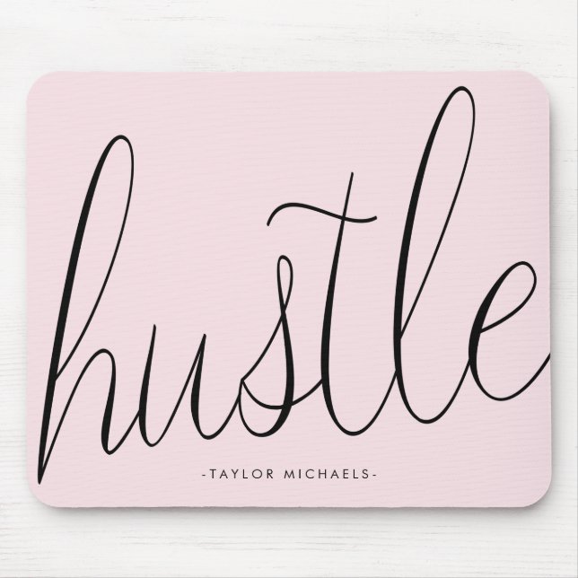 Hustle Black och  med Namn Mousepad Musmatta (Framsidan)