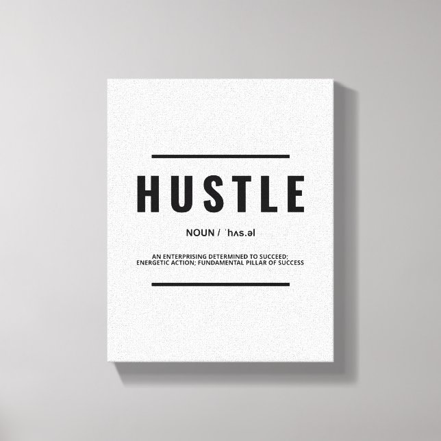 Hustle Definition | Motiverande citattecken Canvastryck (Framsida)