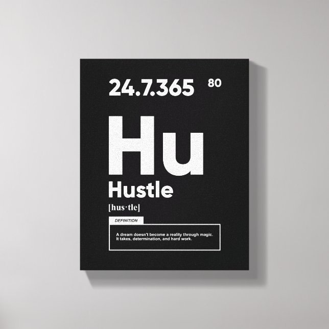 Hustle Definition | Motiverande citattecken Canvastryck (Framsida)