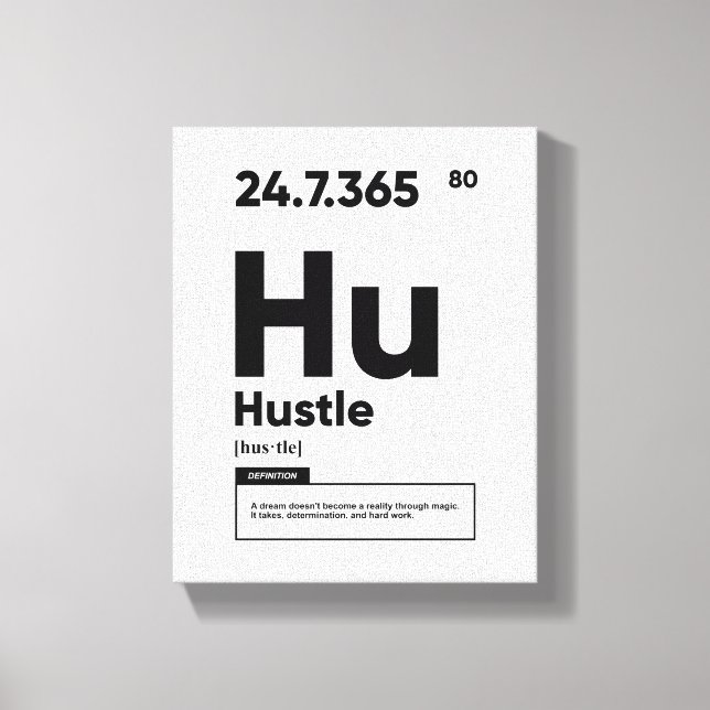 Hustle Definition | Motiverande citattecken Canvastryck (Framsida)