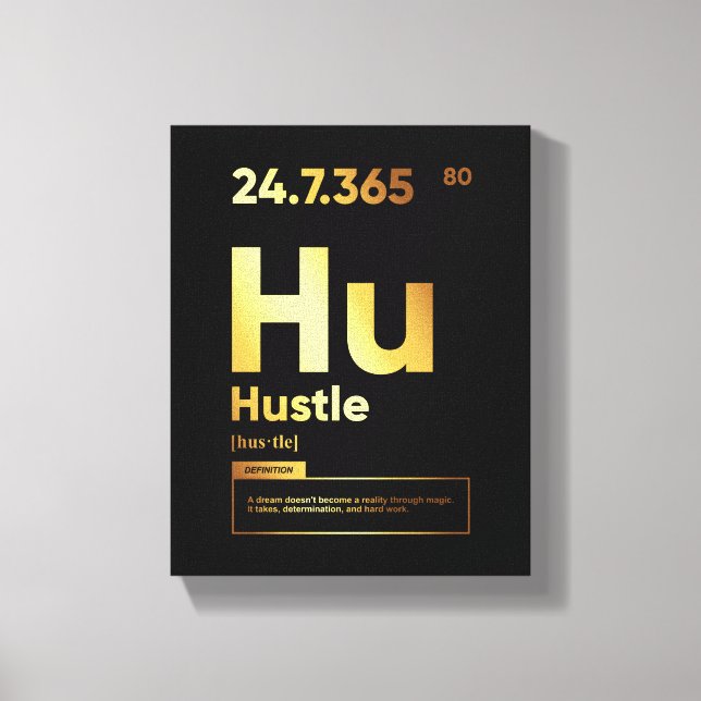 Hustle Definition | Motiverande citattecken Canvastryck (Framsida)