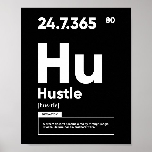 Hustle Definition | Motiverande Poster (Framsidan)