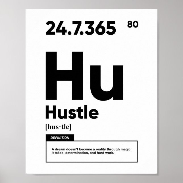 Hustle Definition | Motiverande Poster (Framsidan)