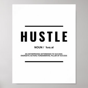 Hustle Definition Motiveringsoffert Poster