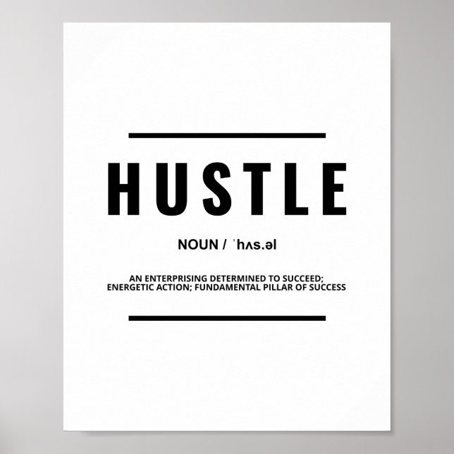 Hustle Definition | Motiveringsoffert Poster (Framsidan)
