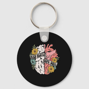 Hustle Drug Soul Blommigt Brain Mental Health Awar Nyckelring