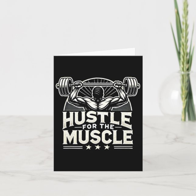 Hustle for Muscle Barbell Bodybuilding Kort (Framsida)
