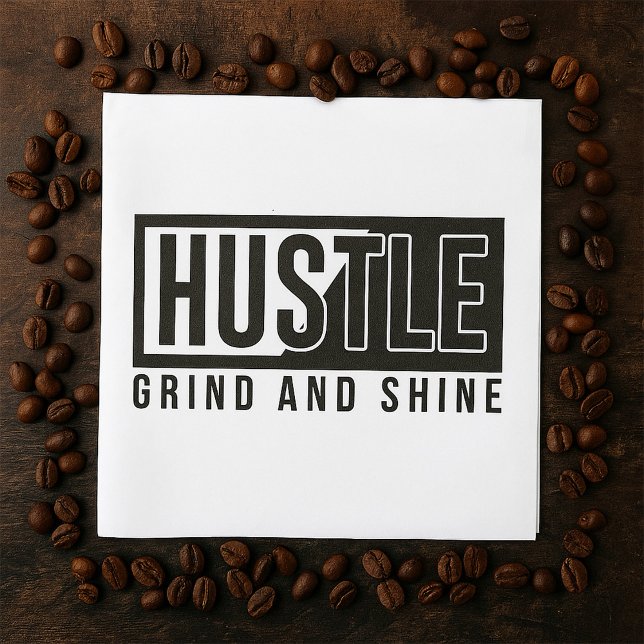 Hustle Grind and Shine Motivational Quote Pappersservett (Skapare uppladdad)
