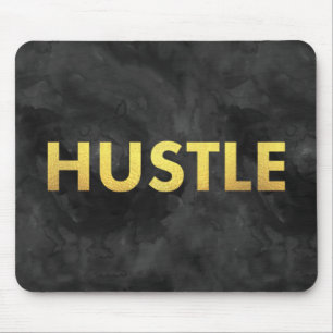 Hustle Guld Watercolor Modern Typography Mousepad Musmatta