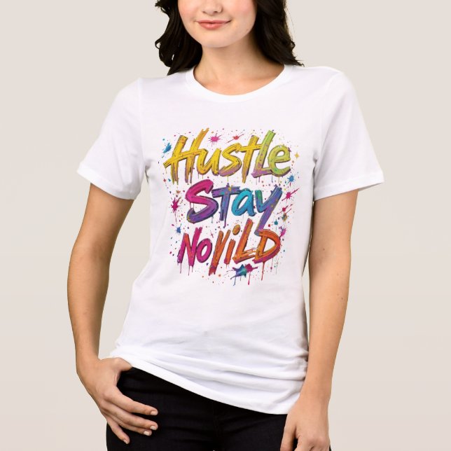 "Hustle Hard Graffiti T-Shirt – Bold Urban Street  (Framsida)