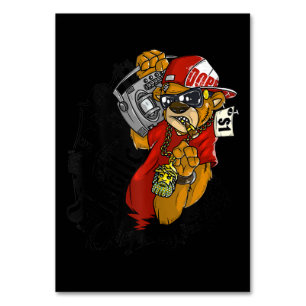 Hustle Hard Hip hop Nalle Gangster Rap Bordsnummer