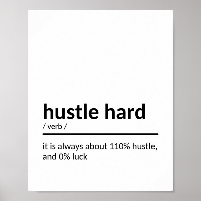Hustle, hård inspirationsoffert poster (Framsidan)