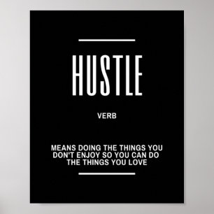 Hustle Hard Motivtive Quote Poster