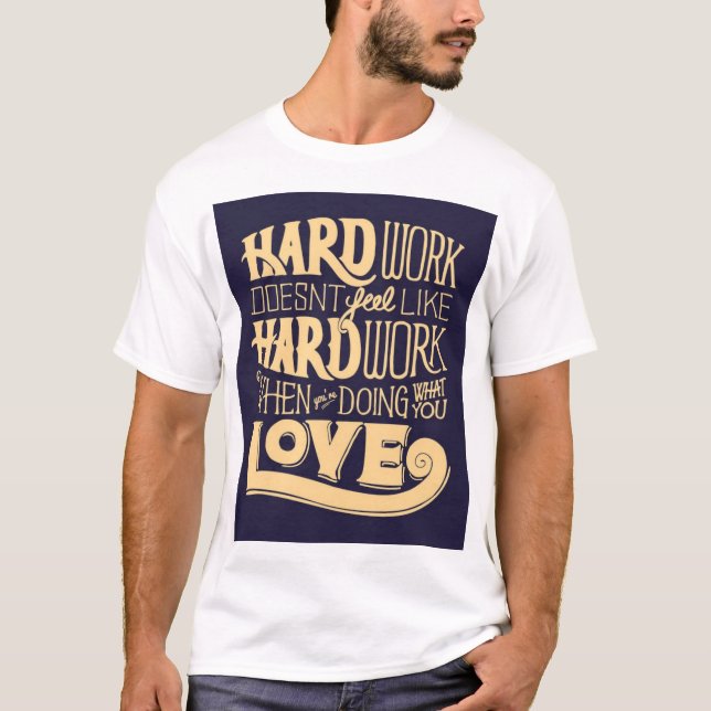 Hustle Hard" T-Shir T Shirt (Framsida)