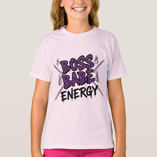Hustle + Heart – Boss Babe Energy T-Shirt (Framsida)