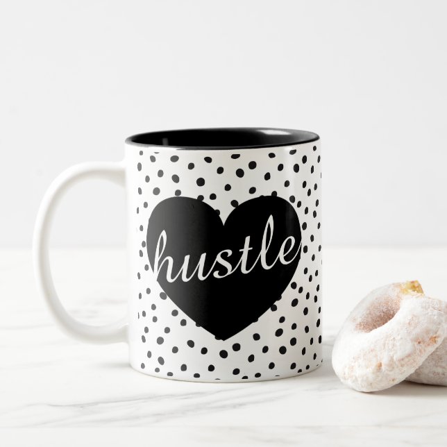 Hustle Heart Dalmatian Dots Två-Tonad Mugg (Med munk)