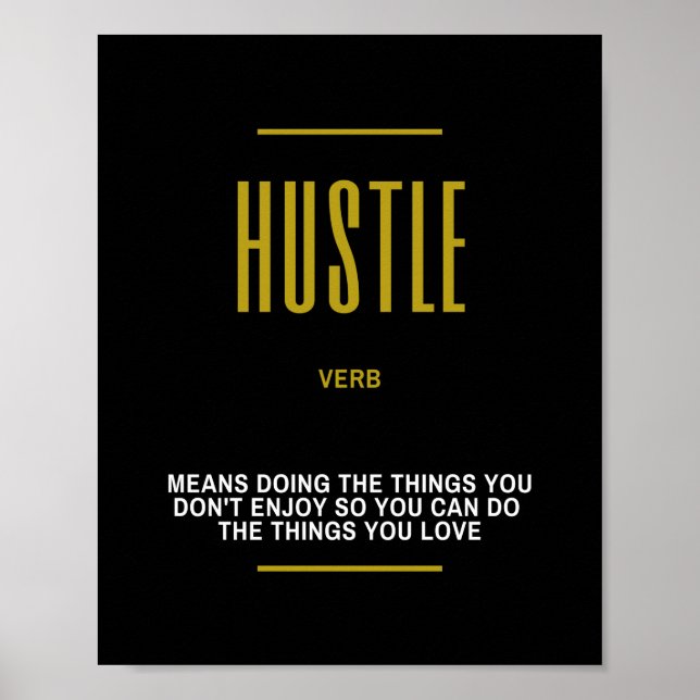 Hustle inspirationsoffert för lyckade resultat poster (Framsidan)