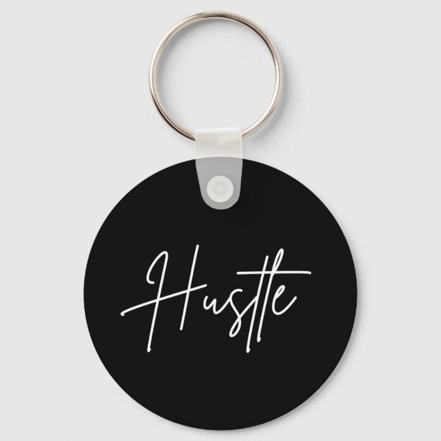 Hustle Keychain – Modern Minimal Design Nyckelring (Framsida)