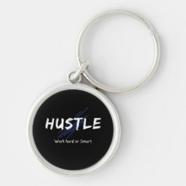 Hustle Keychain Rund Silverfärgad Nyckelring