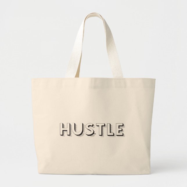 Hustle Modern Typography Jumbo Tygkasse (Framsidan)