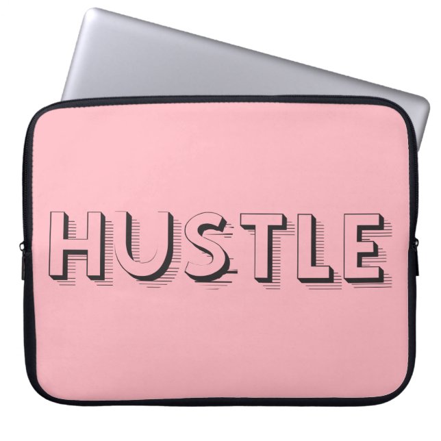 Hustle Modern Typography Laptop Sleeve (Framsidan)