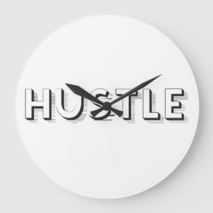 Hustle Modern Typography Stor Klocka