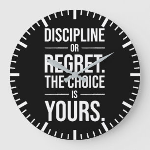 Hustle Motivation - Discipline vs Regret Stor Klocka