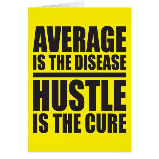 Hustle - Motivational Ord Hälsningskort (Framsidan)