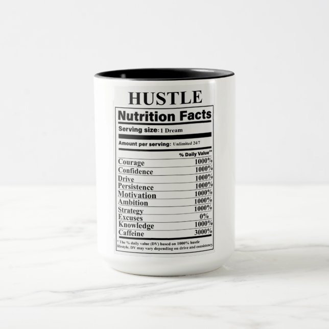 Hustle Nutrition Facts Mugg (Center)