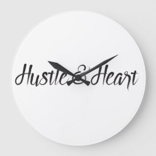 Hustle- och hjärtatypografi stor klocka