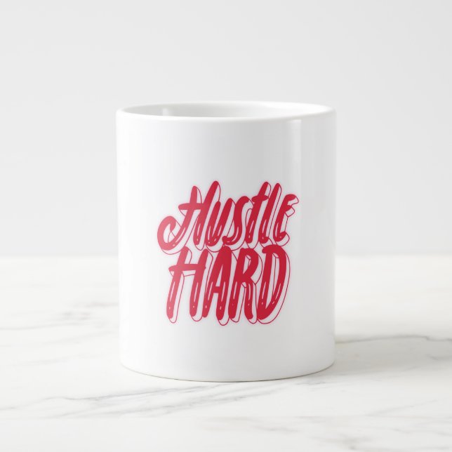 Hustle- och hjärtoffertdesign jumbo mugg (Framsidan)