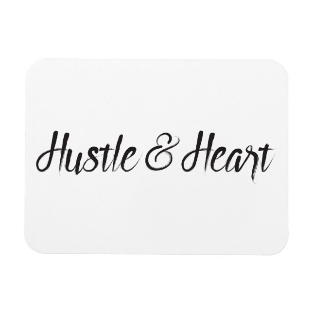 Hustle - och hjärttypografi magnet (Horisontell)