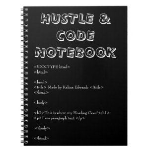 Hustle och kodifiera anteckningsboken anteckningsbok